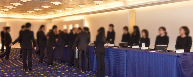 お別れの会の受付