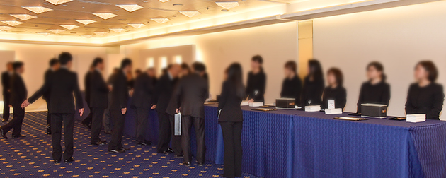 お別れの会の受付